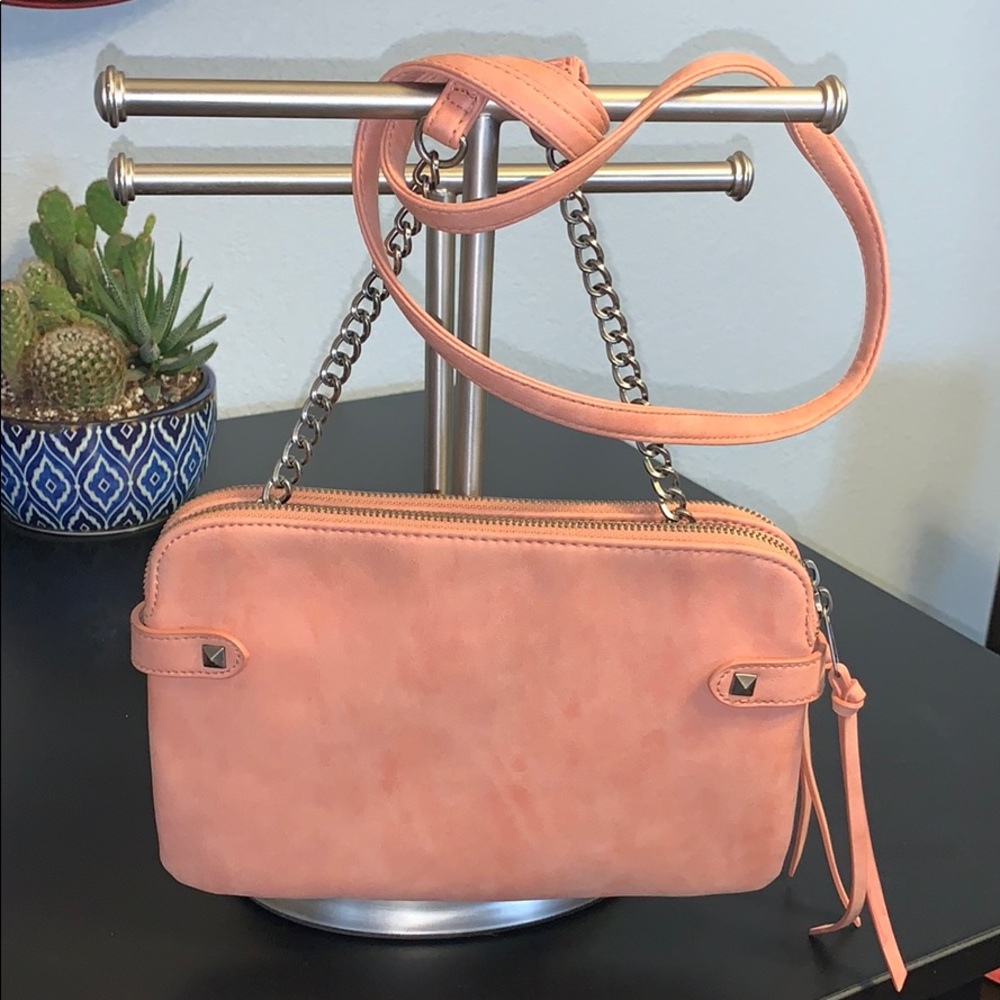 Dusty rose colored crossbody bag